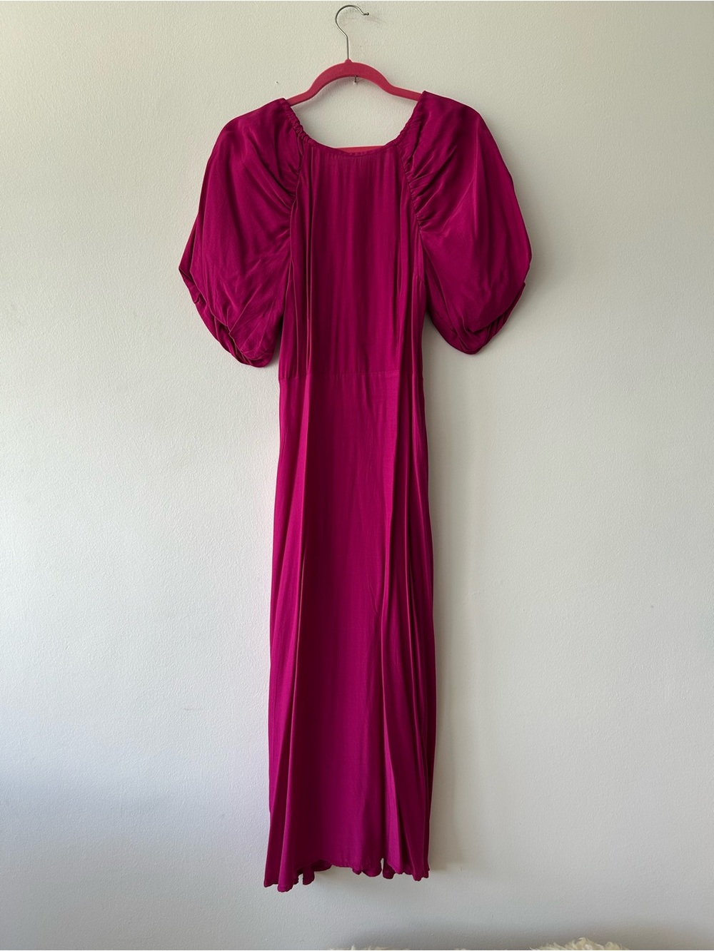 NWT A New Day Pink Puff Sleeve Midi Maxi Dress Small Beautiful!